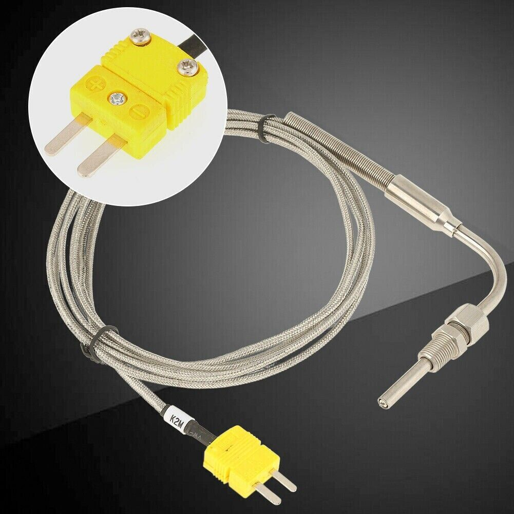 کابل الحاقی ترموکوپل 2 سیمه اندازه گیری دما با روکش PTFE قهوه ای با دوشاخه ترموکوپل برای سنسور نوع K تماس مستقیم